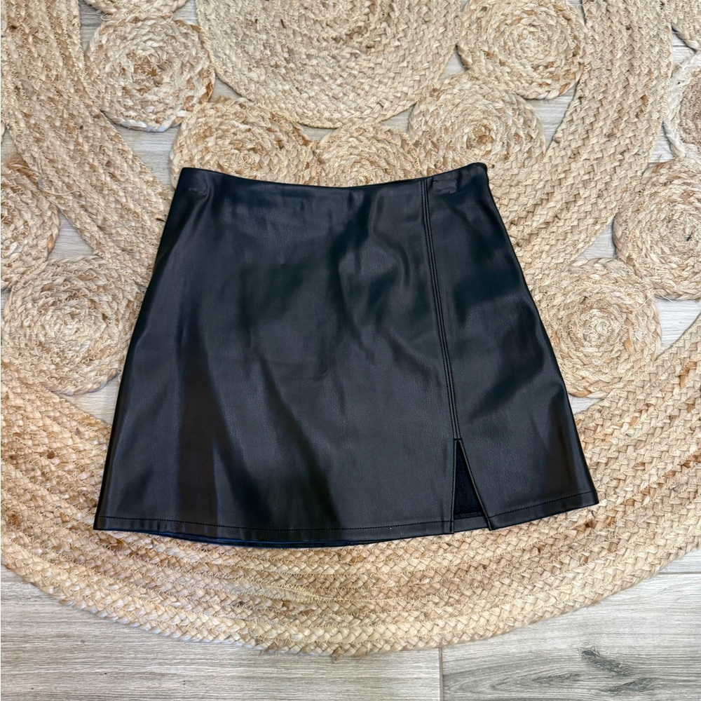 Hollister black Faux Leather Mini Skirt